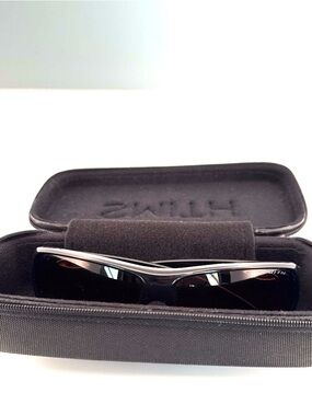 SMITH Men’s Black Wraparound Sunglasses with Silver Accents